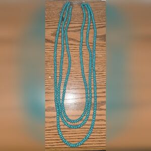 Faux Turquoise Beaded Necklace